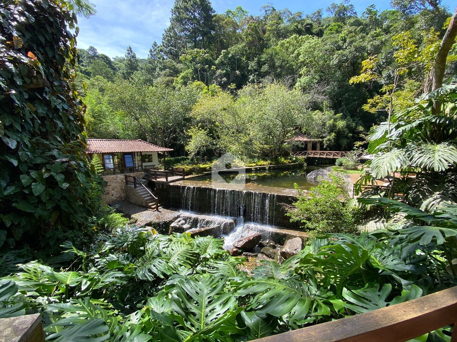 casa com piscina natural em corrêas